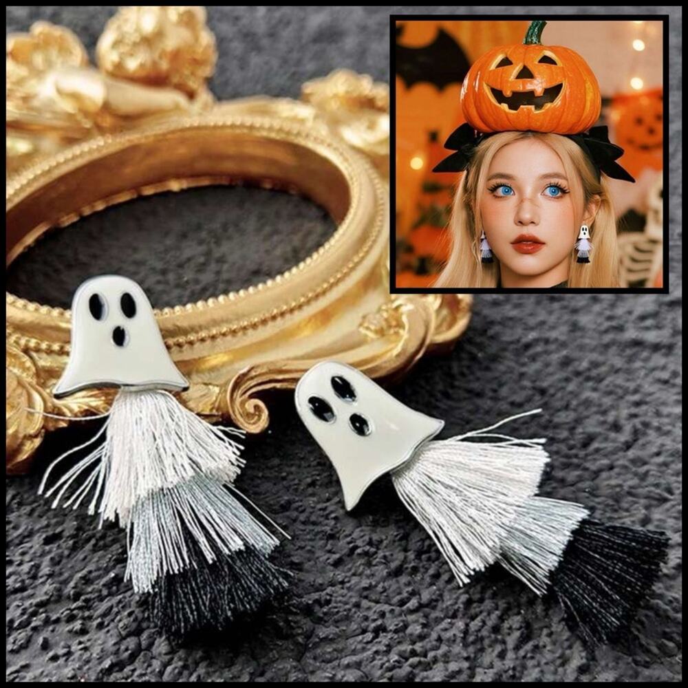 Halloween Ghost Tassel Earrings